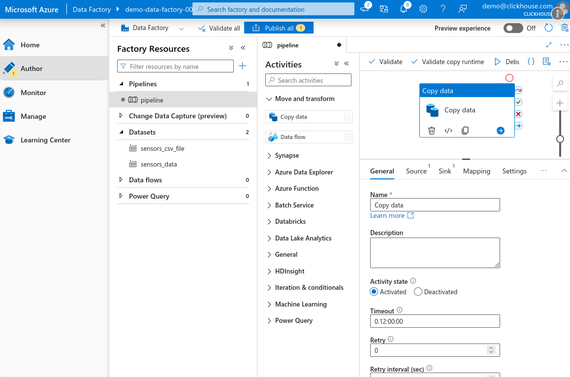 New Copy DataItem